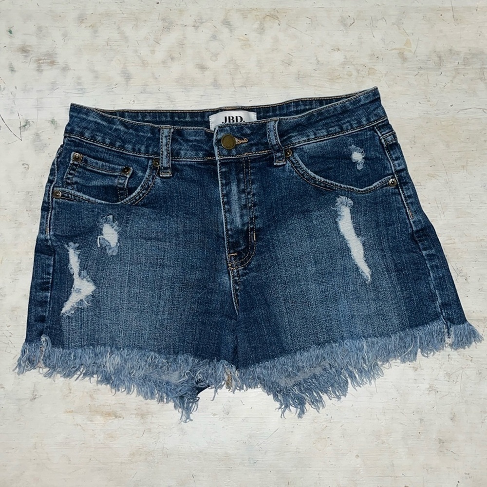 JBD distress raw hem shorts , Style# DH358 | size Small
